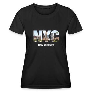 New York – Horizon de New York New York - T-shirt sport Femme - noir - Devant - AI Model Female 172 light (172cm)