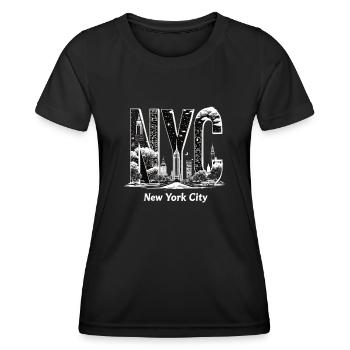 New York – Horizon de New York New York - T-shirt sport Femme - noir - Devant - AI Model Female 172 light (172cm)