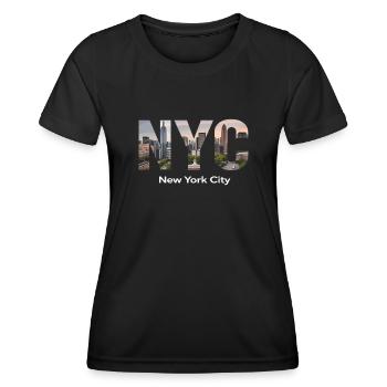 New York – Horizon de New York New York - T-shirt sport Femme - noir - Devant - AI Model Female 172 light (172cm)