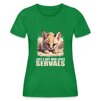 Servale Serval - Frauen Funktions-T-Shirt - Kelly Green - Vorne - AI Model Female 172 dark (172cm)