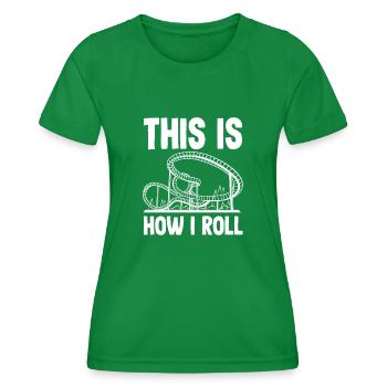 Montagnes russes C’est comme ça que je roule - T-shirt sport Femme - vert - Devant - AI Model Female 172 dark (172cm)