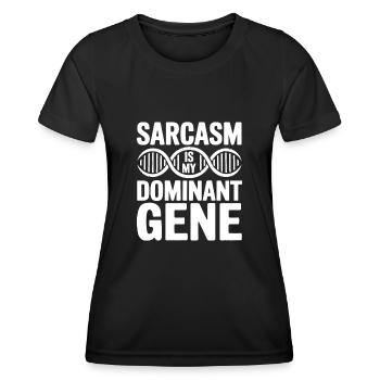 Sarkasmus Gene DNA Genetik - Frauen Funktions-T-Shirt - Schwarz - Vorne - AI Model Female 172 light (172cm)