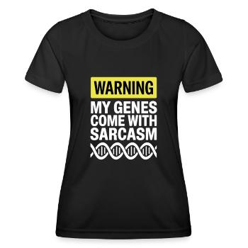 Sarkasmus Gene DNA Genetik - Frauen Funktions-T-Shirt - Schwarz - Vorne - AI Model Female 172 light (172cm)