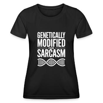 Sarkasmus Gene DNA Genetik - Frauen Funktions-T-Shirt - Schwarz - Vorne - AI Model Female 172 light (172cm)