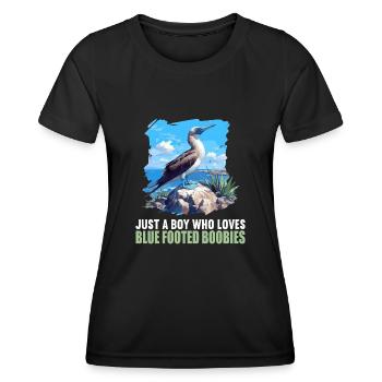 Blaufußtölpel - Frauen Funktions-T-Shirt - Schwarz - Vorne - AI Model Female 172 light (172cm)