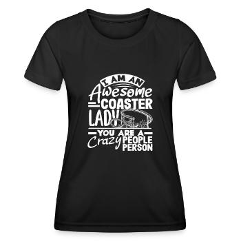 Je suis une grande dame des montagnes russes - T-shirt sport Femme - noir - Devant - AI Model Female 172 light (172cm)