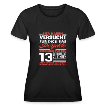 13e anniversaire Cadeau parfait - T-shirt sport Femme - noir - Devant - AI Model Female 172 light (172cm)