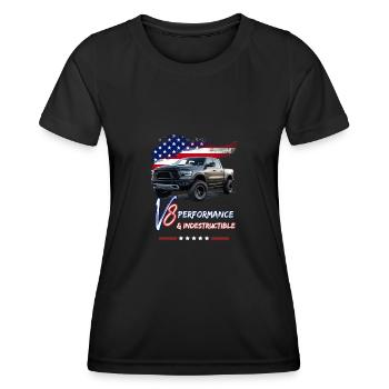 Pick Up Truck - Leistung & Unzerstörbar - Pick Up - Frauen Funktions-T-Shirt - Schwarz - Vorne - AI Model Female 172 light (172cm)