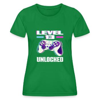 Level 13 Freigeschaltet Geburtstag - Frauen Funktions-T-Shirt - Kelly Green - Vorne - AI Model Female 172 dark (172cm)