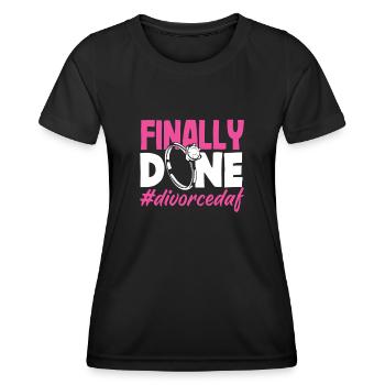 Finalement divorcé - T-shirt sport Femme - noir - Devant - AI Model Female 172 light (172cm)