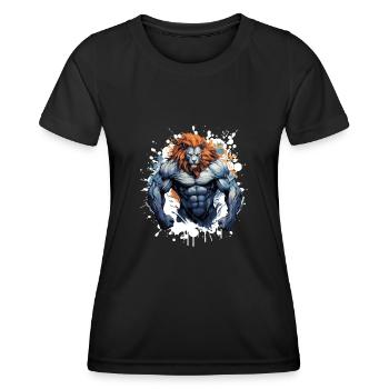 Lion Muscles Bodybuilding Gym - Women's Functional T-Shirt - black - Front - AI Model Female 172 light (172cm)