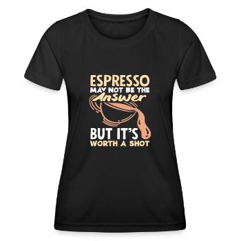 La réponse de l’espresso des amateurs de café en vaut la peine - T-shirt sport Femme - noir - Devant - AI Model Female 172 light (172cm)