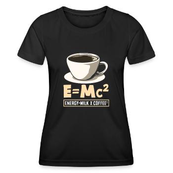 Kaffee-Liebhaber E=Mc² Energie-Milch - Frauen Funktions-T-Shirt - Schwarz - Vorne - AI Model Female 172 light (172cm)