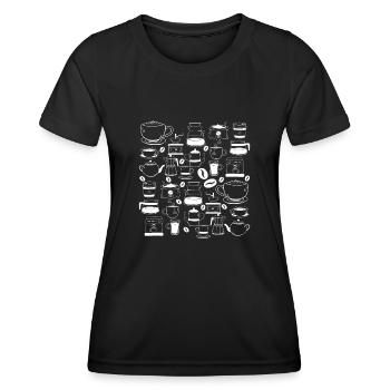 La joie du petit-déjeuner pour les amateurs de café - T-shirt sport Femme - noir - Devant - AI Model Female 172 light (172cm)