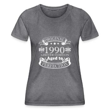 1990 - Year 1990 - Year 1990 - Women's Functional T-Shirt - dark melange  - Front - AI Model Female 172 light (172cm)