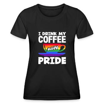 Coffee Lovers Proud With Pride - Women's Functional T-Shirt - black - Front - AI Model Female 172 light (172cm)