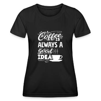 Les amateurs de café sont toujours une bonne idée - T-shirt sport Femme - noir - Devant - AI Model Female 172 light (172cm)