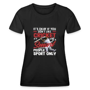 Cricket Player For Clever - Women's Functional T-Shirt - black - Front - AI Model Female 172 light (172cm)