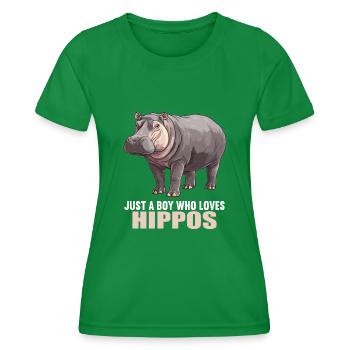 Nilpferd Flußpferd - Frauen Funktions-T-Shirt - Kelly Green - Vorne - AI Model Female 172 dark (172cm)