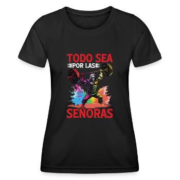 Todo Sea Por Las Señoras - Frauen Funktions-T-Shirt - Schwarz - Vorne - AI Model Female 172 light (172cm)