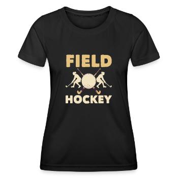 Hockey Player Field Sports Passion - Women's Functional T-Shirt - black - Front - AI Model Female 172 light (172cm)