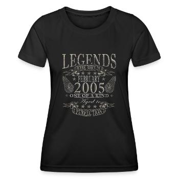 Février 2005 Jubilé Février 2005 Février - T-shirt sport Femme - noir - Devant - AI Model Female 172 light (172cm)