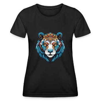 tête d’ours polaire ours polaire - T-shirt sport Femme - noir - Devant - AI Model Female 172 light (172cm)