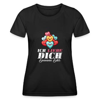 Ich Liebe Dich So Sehr - Frauen Funktions-T-Shirt - Schwarz - Vorne - AI Model Female 172 light (172cm)