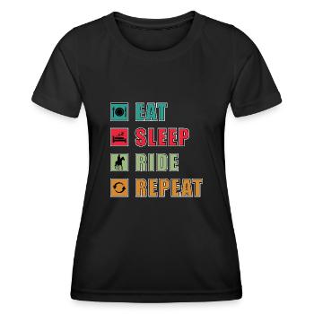 Eat Sleep Ride Tab - Women's Functional T-Shirt - black - Front - AI Model Female 172 light (172cm)