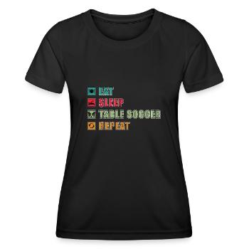 Eat Sleep Kicker Repeat - Women's Functional T-Shirt - black - Front - AI Model Female 172 light (172cm)