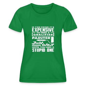 Qualified painter dearly forgotten - Women's Functional T-Shirt - kelly green - Front - AI Model Female 172 dark (172cm)