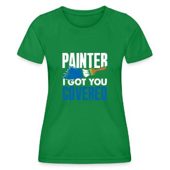 Painter I've got you under control - Women's Functional T-Shirt - kelly green - Front - AI Model Female 172 dark (172cm)