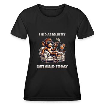Faultier I did absolutely nothing today - Frauen Funktions-T-Shirt - Schwarz - Vorne - AI Model Female 172 light (172cm)