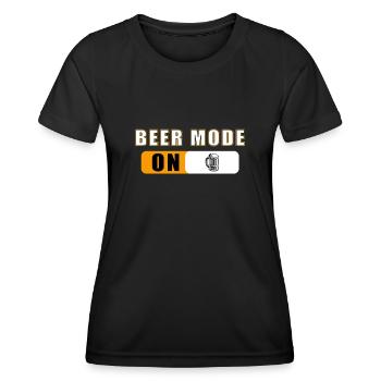 Bier Modus On Biertrinker Bierliebhaber Alkohol - Frauen Funktions-T-Shirt - Schwarz - Vorne - AI Model Female 172 light (172cm)