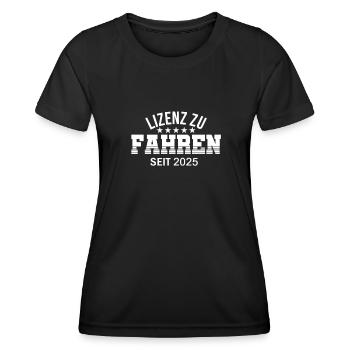 Permis de conduire 2025 Examen de conduite Examen du permis de conduire - T-shirt sport Femme - noir - Devant - AI Model Female 172 light (172cm)