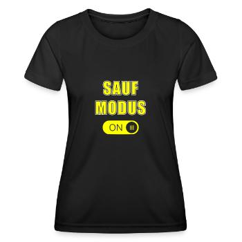 Saufmodus | Bier, Party grillen, lustige Sprüche - Frauen Funktions-T-Shirt - Schwarz - Vorne - AI Model Female 172 light (172cm)