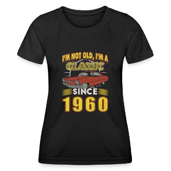 1960 Classic Car 65. Geburtstag 65 Jahre Geschenk - Frauen Funktions-T-Shirt - Schwarz - Vorne - AI Model Female 172 light (172cm)