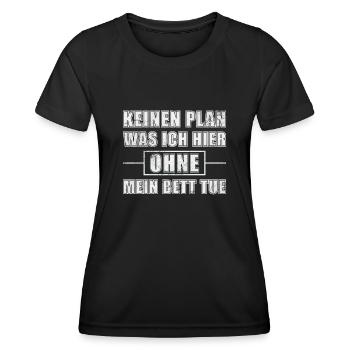 Ich habe kein Plan was ich hier tue - Frauen Funktions-T-Shirt - Schwarz - Vorne - AI Model Female 172 light (172cm)