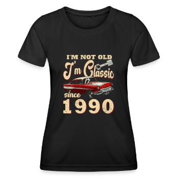 Oldtimer 1990 Jahrgang 1990 Geburtstag 1990 - Frauen Funktions-T-Shirt - Schwarz - Vorne - AI Model Female 172 light (172cm)