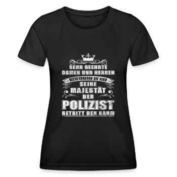 Polizei Polizist Polizisten Spruch - Frauen Funktions-T-Shirt - Schwarz - Vorne - AI Model Female 172 light (172cm)