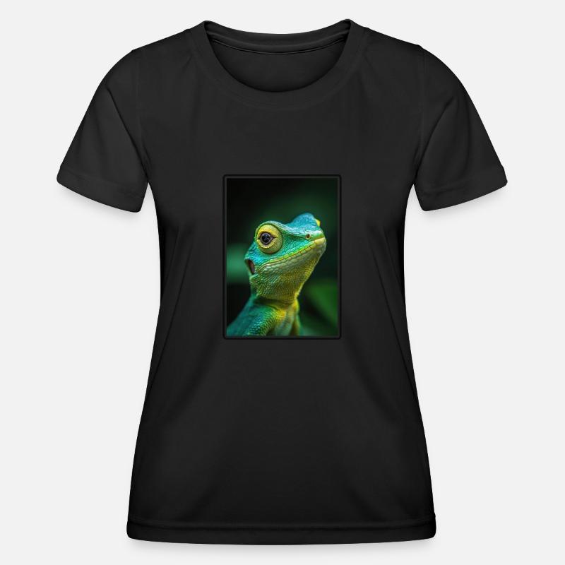 Eidechsen Eidechse - Frauen Funktions-T-Shirt - Schwarz