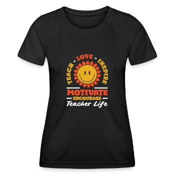 Elementary School Teacher Teaching Love Inspire - Women's Functional T-Shirt - black - Front - AI Model Female 172 light (172cm)