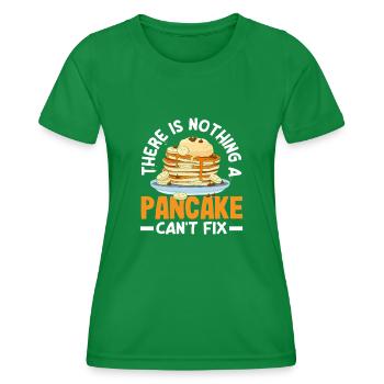 Pancakes can fix everything - Women's Functional T-Shirt - kelly green - Front - AI Model Female 172 dark (172cm)