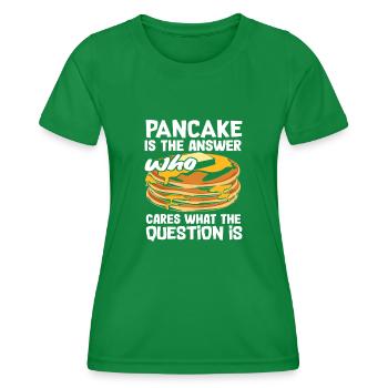 Pfannkuchen Ist Die Antwort Design - Frauen Funktions-T-Shirt - Kelly Green - Vorne - AI Model Female 172 dark (172cm)