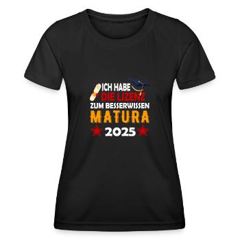 Matura 2025 Maturareise Maturafeier Maturant - Frauen Funktions-T-Shirt - Schwarz - Vorne - AI Model Female 172 light (172cm)