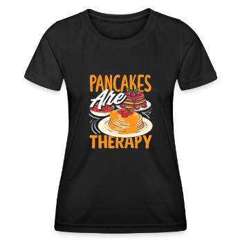 Pancakes are therapy enjoyment - Women's Functional T-Shirt - black - Front - AI Model Female 172 light (172cm)