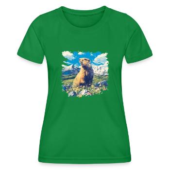 Marmots Groundhog - Women's Functional T-Shirt - kelly green - Front - AI Model Female 172 dark (172cm)