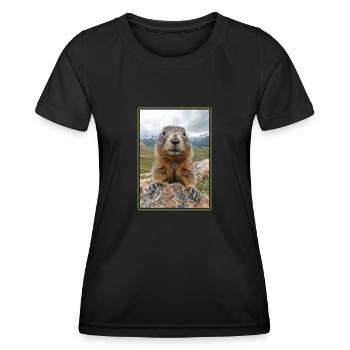 Marmots Groundhog - Women's Functional T-Shirt - black - Front - AI Model Female 172 light (172cm)