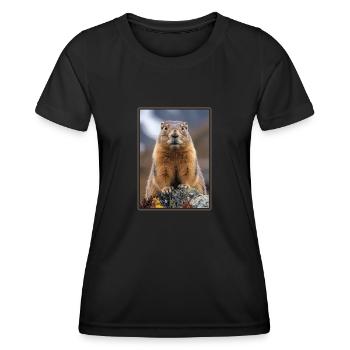 Marmots Groundhog - Women's Functional T-Shirt - black - Front - AI Model Female 172 light (172cm)