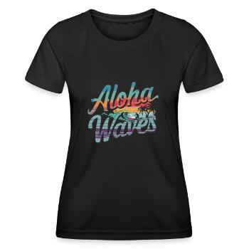 Surf pour les surfeurs en été en bord de mer - T-shirt sport Femme - noir - Devant - AI Model Female 172 light (172cm)